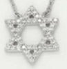 ESTATE .15CT DIAMOND 14KT WHITE GOLD 3D CLASSIC STAR OF DAVID FLOATING PENDANT