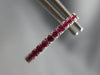 ESTATE .34CT AAA RUBY 14KT WHITE GOLD CLASSIC OVAL HUGGIE HOOP HANGING EARRINGS