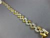 ANTIQUE WIDE 3.0CT DIAMOND 18KT 2 TONE GOLD MARQUISE PAVE TENNIS BRACELET #1491