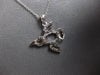 ESTATE .19CT DIAMOND 14KT WHITE GOLD 3D FUN LOVEBIRD FLOATING PENDANT