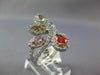 EXTRA LARGE 2.1CT DIAMOND & AAA MULTI COLOR SAPPHIRE 18K YELLOW GOLD FLOWER RING