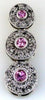 .88CT DIAMOND & AAA PINK SAPPHIRE 14KT WHITE GOLD 3D ROUND HALO JOURNEY PENDANT