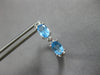 1.40CT DIAMOND & AAA BLUE TOPAZ 14K WHITE GOLD OVAL & ROUND HOOP EARRINGS #27919