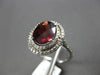 LARGE 3.24CT DIAMOND & AAA GARNET 14KT WHITE GOLD OVAL & ROUND DOUBLE HALO RING