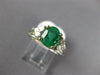 ESTATE 1.63CT DIAMOND & AAA EMERALD 18KT WHITE GOLD DOUBLE HEART ENGAGEMENT RING