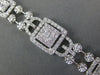 LARGE 4.44CT DIAMOND 18KT WHITE GOLD INVISIBLE SQUARE FILIGREE TENNIS BRACELET