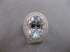 EXTRA LARGE 6.35CT DIAMOND & AAA AQUAMARINE 18KT WHITE GOLD OVAL ENGAGEMENT RING