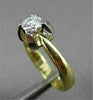 ESTATE .52CT DIAMOND 14KT W&Y GOLD SOLITAIRE FLORAL ENGAGEMENT RING #11348