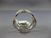 ESTATE LARGE 1.41CT DIAMOND 18K WHITE GOLD MULTI ROW MULTI WAVE ANNIVERSARY RING
