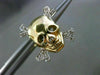 ESTATE .20CT DIAMOND 14K WHITE YELLOW GOLD PIRATE SKULL SCREW BACK STUD EARRINGS