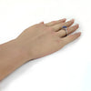 LARGE 3.50CT DIAMOND & AAA SAPPHIRE 18K WHITE GOLD 3D OVAL BAGUETTE & ROUND RING