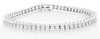 ESTATE 5CT DIAMOND 18KT WHITE GOLD 3D ROUND SEMI BEZEL ETERNITY TENNIS BRACELET