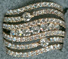 ESTATE WIDE 1.65CT DIAMOND 18KT ROSE GOLD MULTI ROW MULTI WAVE ANNIVERSARY RING