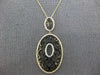 LARGE .60CT DIAMOND & BLACK ENAMEL 14KT YELLOW GOLD DOUBLE OVAL FILIGREE PENDANT