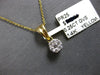 .25CT DIAMOND 14KT YELLOW GOLD CLASSIC CLUSTER FLOWER INVISIBLE FLOATING PENDANT