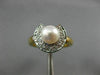 ESTATE DIAMOND 6MM SOUTH SEA PEARL 14K 2 TONE GOLD HALF MOON COCKTAIL RING 21072