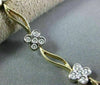 ANTIQUE 1.10CT DIAMOND 18KT WHITE & YELLOW GOLD 3D DAISY FLOWER BRACELET #1688