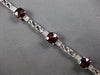 7.67CT DIAMOND & AAA GARNET 14KT WHITE GOLD 3D CUSHION & ROUND TENNIS BRACELET