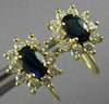 ESTATE 1.60CT DIAMOND & AAA SAPPHIRE 14K YELLOW GOLD FRENCH BACK EARRINGS #25277