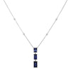 5.09CT DIAMOND & AAA SAPPHIRE 18KT WHITE GOLD EMERALD CUT & ROUND LOVE NECKLACE