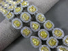 LARGE 20.24CT WHITE & FANCY YELLOW DIAMOND 18KT TWO TONE GOLD 3D TENNIS BRACELET