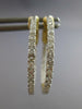ESTATE .95CT DIAMOND 14K 2 TONE GOLD 3D CLASSIC INSIDE OUT HOOP HANGING EARRINGS