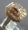 LARGE 1.6CT DIMAOND 14KT WHITE & ROSE GOLD ROUND & BAGUETTE HALO ENGAGEMENT RING
