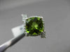 ESTATE WIDE 2.21CT DIAMOND & AAA EXTRA FACET PERIDOT 14KT WHITE GOLD SQUARE RING