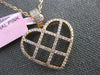 ESTATE LARGE .89CT DIAMOND 18KT ROSE GOLD CLASSIC HEART CRISS CROSS LOVE PENDANT
