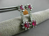 ESTATE 3.62CT DIAMOND & AAA RUBY 14KT WHITE GOLD 3D OVAL FLOWER HANGING EARRINGS