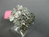 ESTATE LARGE 2.01CT DIAMOND 18KT WHITE GOLD 3D MULTI ROW SQUARE ANNIVERSARY RING