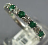 ESTATE .67CT DIAMOND & AAA EMERALD 18K WHITE GOLD SEMI ETERNITY ANNIVERSARY RING