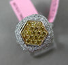 ESTATE WIDE .89CT DIAMOND 18KT WHITE & YELLOW GOLD CLUSTER FILIGREE CLASSIC RING
