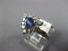 WIDE 1.07CT DIAMOND & AAA TANZANITE 14K WHITE GOLD TRILLION HALO ENGAGEMENT RING