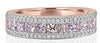 ESTATE 1.55CT WHITE & PINK DIAMOND 18KT WHITE & ROSE GOLD 3 ROW ANNIVERSARY RING