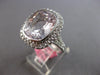 EXTRA LARGE 9.28CT DIAMOND & AAA KUNZITE 18KT WHITE GOLD CUSHION ENGAGEMENT RING