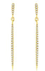 ESTATE .42CT DIAMOND 14KT YELLOW GOLD 3D GRADUATING FUN BAR HANGING EARRINGS