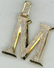 ESTATE EXTRA LARGE 1.80CT DIAMOND 14K YELLOW GOLD M INITIAL FUN FLOATING PENDANT