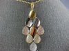 ESTATE LARGE 1.07CT DIAMOND 18KT WHITE YELLOW & ROSE GOLD TEAR DROP LEAF PENDANT