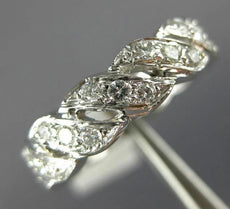 ANTIQUE 1.60CT DIAMOND 14K WHITE GOLD INFINITY FISHTAIL WEAVE ETERNITY RING #335