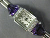 ANTIQUE SMITH PATTERSON 4.40CT OLD MINE DIAMOND & AMETHYST PLATINUM WATCH #2573