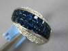 5.02CT DIAMOND & AAA SAPPHIRE 18KT WHITE GOLD 3D MULTI ROW PRINCESS & ROUND RING