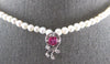 LONG .62CT DIAMOND & AAA RUBELLITE & PEARL 14KT YELLOW GOLD 3D FILIGREE NECKLACE
