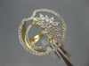 ESTATE LARGE .85CT DIAMOND 14KT TWO TONE GOLD 3D MULTI LEAF CIRCULAR FUN RING