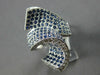 ESTATE EXTRA LARGE 3.07CT DIAMOND & AAA SAPPHIRE 18KT WHITE GOLD LOVE KNOT RING