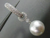 ESTATE LARGE .49CT DIAMOND 18KT WHITE GOLD SOUTH SEA PEARL PAVE ETOILE EARRINGS