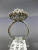 ANTIQUE LARGE 3.45CT OLD MINE DIAMOND & OPAL 14KT WHITE GOLD TEAR DROP RING #820