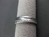 ANTIQUE WIDE 14K WHITE GOLD DIAMOND CUT FILIGREE WEDDING ANNIVERSARY RING #18933