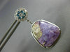 LARGE 12.8CT WHITE & BLUE DIAMOND & AAA AMETHYST 14K WHITE GOLD HANGING EARRINGS