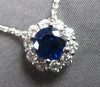 ESTATE 1.31CT DIAMOND & AAA SAPPHIRE 18KT WHITE GOLD ROUND FLOWER LOVE NECKLACE